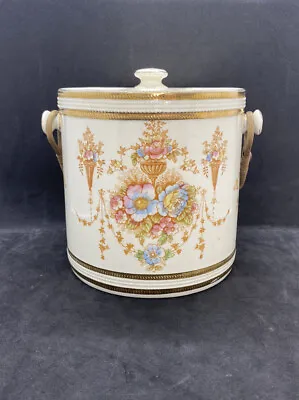 Buy Crown Devon Fieldings Art Nouveau Blush Ware Biscuit Barrel. Antique C1900-1919 • 14.99£