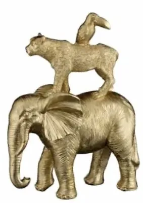 Buy New Lush Paradise Gold Resin Stacking Animals Elephant/Cheetah/Toucan Ornament • 9.99£