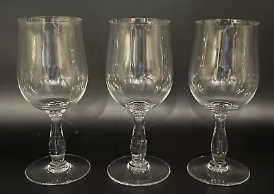 Buy 3 Baccarat French Crystal Tall Water Goblet Glasses, Longchamp Pattern • 134.22£