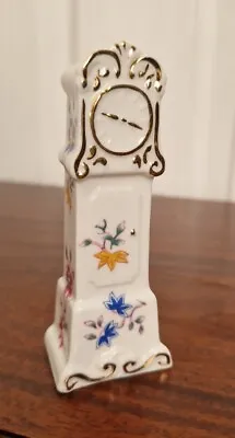 Buy Vintage Miniature Hammersley Grandfather Clock Floral Design 10cm • 6£