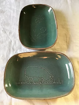 Buy Studio Pottery Tray Dish With Potter’s Mark CHOOSE Sheep Or Thistle. • 9.50£