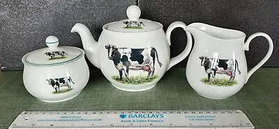 Buy Fine Bone China Cow Teapot, Milk Jug & Sugar Bowl Set By Dandy Lines • 15£