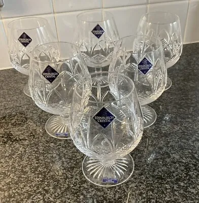 Buy Edinburgh Crystal: Skye Cut: Large 5” Brandy Snifters X 6:  Signed And Stickers • 90£