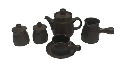 Buy Denby Langley Mayflower Teapot, 2 Jam Pots, Pitcher And Gravy Boat With Plate • 23.50£