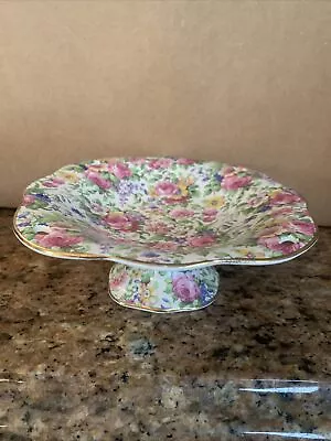 Buy Vintage ROYAL WINTON CHINTZ Summertime STEMMED CANDY DISH • 47.25£