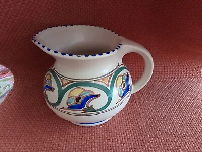 Buy Vintage Devon Honiton Jug Pottery 1950s Hand Painted 4 1/4 Inch Tall • 4.99£