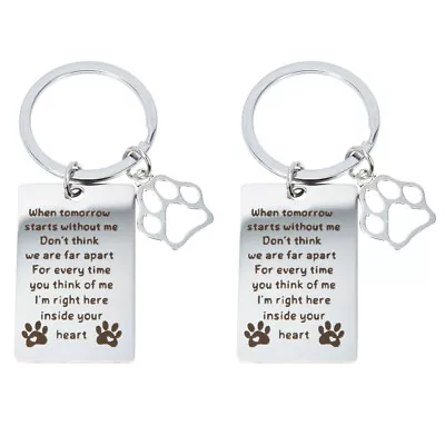 Buy  2 Pcs Couple Ornaments Dog Remembrance Keyring Pet Keychain • 8.78£