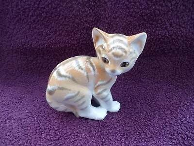 Buy Vintage USSR Lomonosov Porcelain Cat / Kitten Figurine, Excellent Condition. • 29.99£