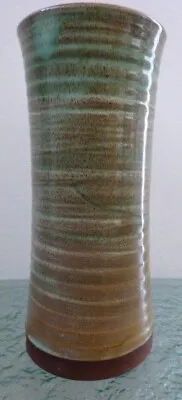 Buy Vintage Hand Thrown Glazed Green & Brown York Terracotta Pottery Vase • 29.99£