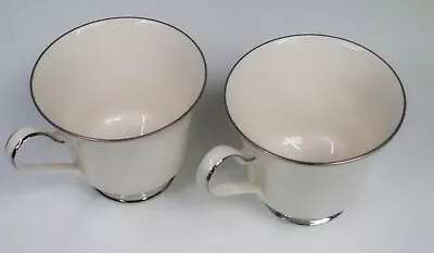 Buy Set Of 2 NORITAKE Japan White On Ivory China #7192 Affection Tea Coffee Cups • 14.28£