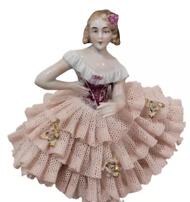 Buy Antique German Dresden Lace Ballerina Figurine • 139.27£