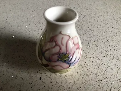 Buy Moorcroft Magnolia Pattern Vase On Cream Background 4 Inches Tall Mint • 75£