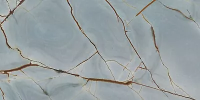 Buy BLUE COPPER Thick Veining Marble Effect Polished Porcelain 60x120 Tiles • 239.56£