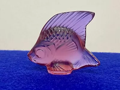 Buy Lalique France Crystal Poisson Red Fuchsia Angel Fish Sculpture Figurine  • 89.99£