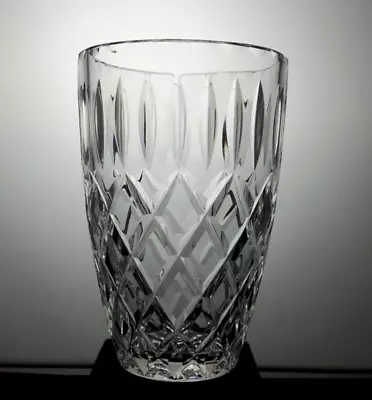 Buy Royal Brierly Cut Crystal Barrel Shaped 6  Glass Vase - Etched Mark Vintage • 16£