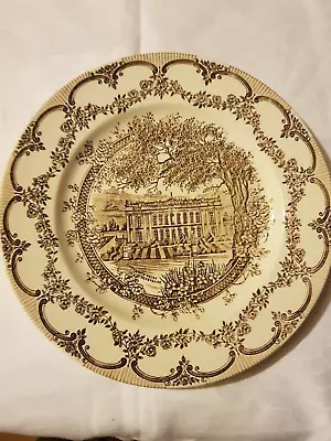 Buy Vintage Ironstone Plate, Chatsworth House, Brown And White • 3£