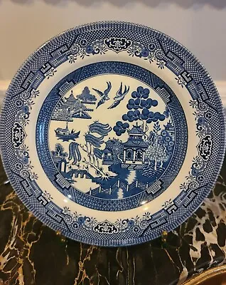 Buy Lot Of 9 Churchill China WILLOW BLUE Dinner Plates • 106.02£