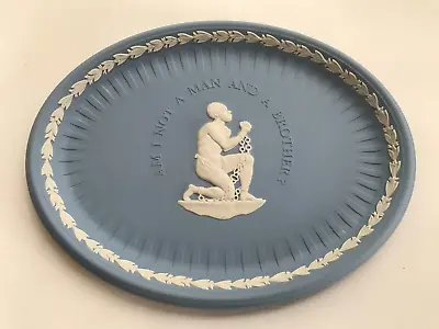Buy Wedgwood Blue Jasperware AM I NOT A MAN AND A BROTHER Oval Tray • 179£