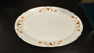 Buy Hall's Superior Quality Dinnerware 13 In Oval Serving Platter M-1 Autumn Leaves • 9.54£