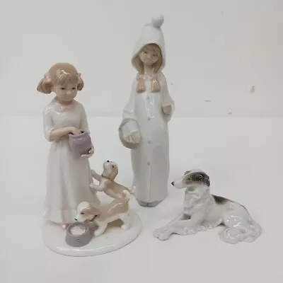 Buy Porcelain Girls Dogs Figurine X3 Lladro Leonardo Metzler Ortloff 4678 -WRDC • 7.99£