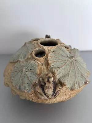 Buy Bernard Rooke Pottery Ikebana Flower Vase Frogs & Lily Pads • 25£