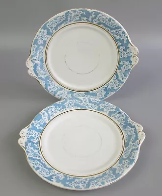 Buy Cake Sandwich Dessert Plates X 2. Serving. 19THC Antique / Vintage. White & Blue • 12.99£