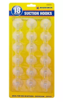 Buy 18 Clear Suction Hooks Strong Glass Window Decorations Plastic Home Sticks Hook • 3.39£