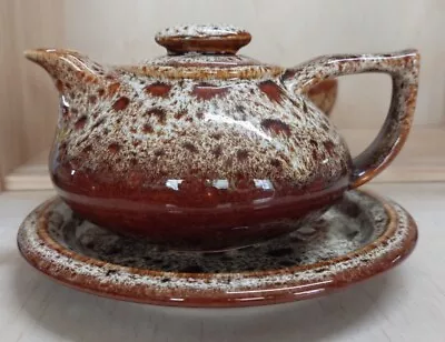 Buy New Devon? Fosters? Pottery Honeycombe Glazed Teapot & Plate • 7.99£