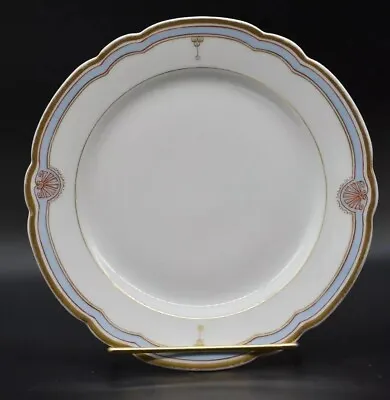 Buy Old Paris Sevres French Hand Painted Blue Red Fans & Gold 8  Lunch Plate • 26.49£