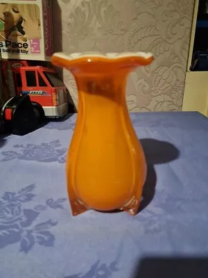 Buy Czech Art Deco Orange Glass Vase Manner Of Loetz Free Post • 24.99£