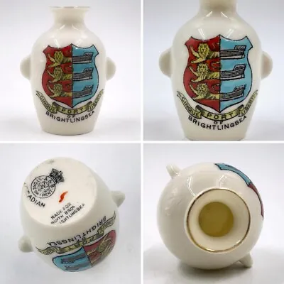 Buy Vintage Arcadian Crested China Twin Handle Vase Port Of Brightlingsea Crest • 10£