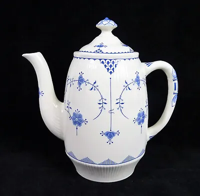 Buy Vintage Furnivals Blue And White Floral Denmark Coffee Pot (Chipped) • 15£