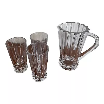 Buy Vintage Rosenthal Germany Clear Crystal Pitcher 3 Highball Crystal Glasses • 149.19£