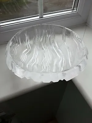 Buy Vintage Sklo Union / Scandinavian Ice /frosted Art Glass Bowl • 36£