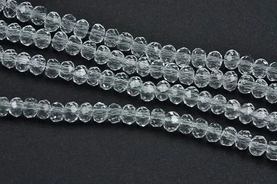 Buy 175 X Size 3mm Faceted Rondelle Crystal Cut Glass Small Tiny Spacer Beads • 1.69£