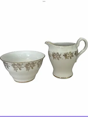 Buy Vintage Royal Tara Ireland Fine Bone China Gold Floral Sugar Bowl & Milk Jug • 19.99£