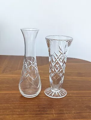 Buy Crystal Vases - Lead Crystal Cut Vases - Set Of 2 - 16cm Tall • 5£