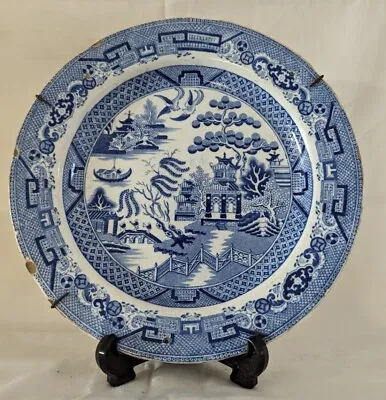 Buy Antique Warranted Semi China Blue & White Willow Plate • 4.95£