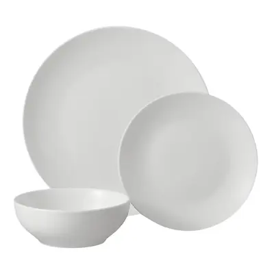 Buy Glazed White Stoneware Dinnerware Set, 12-Pieces • 24.98£