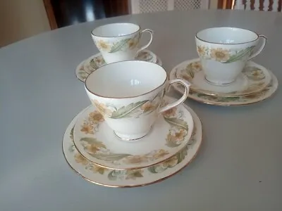 Buy Vintage Duchess Greensleeves Breakfast Cup Saucer & Plate X 3  Fine Bone China • 21.99£