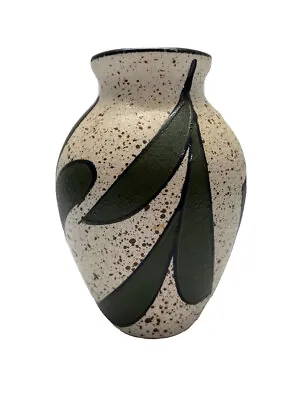 Buy Handmade Ceramic Vase Painted Speckle Splatter Leaves 6” Tall • 13.28£
