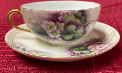 Buy Antique Hand Painted Purple Flowers (TE-OH) CUP & SAUCER 5.5  • 20.14£