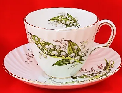 Buy Royal Adderley England BoneChina Tea Cup&Saucer,Lilies Of The Valley, Gold Decor • 20.94£