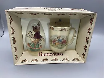 Buy Royal Doulton Bunnykins Cup & Figure Gift Set, Tally Ho & Wheelbarrow Race 1980 • 30£