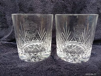 Buy 2  (PERFECT) Crail Golfing Team Edinburgh Crystal Etched Golf Whisky Glasses • 16£