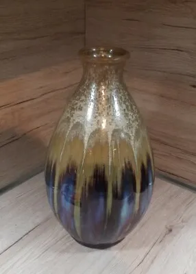 Buy Substantial Ruskin Style Lava Effect Brown Bottle Vase • 40£