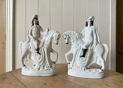 Buy Pair Of Staffordshire Pottery Highland Hunters, Victorian Figures, Antique Decor • 95£