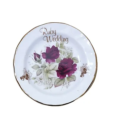 Buy Ruby Wedding Small Plate English Bone China Fenton China Company • 11.50£