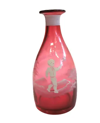 Buy Cranberry Pink Glass Victorian Antique Decanter 9  Missing Top - Charity Listing • 29.99£