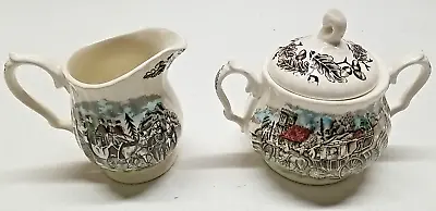 Buy Myott Royal Mail Creamer Cup & Sugar Bowl Set Staffordshire Made In England • 32.74£